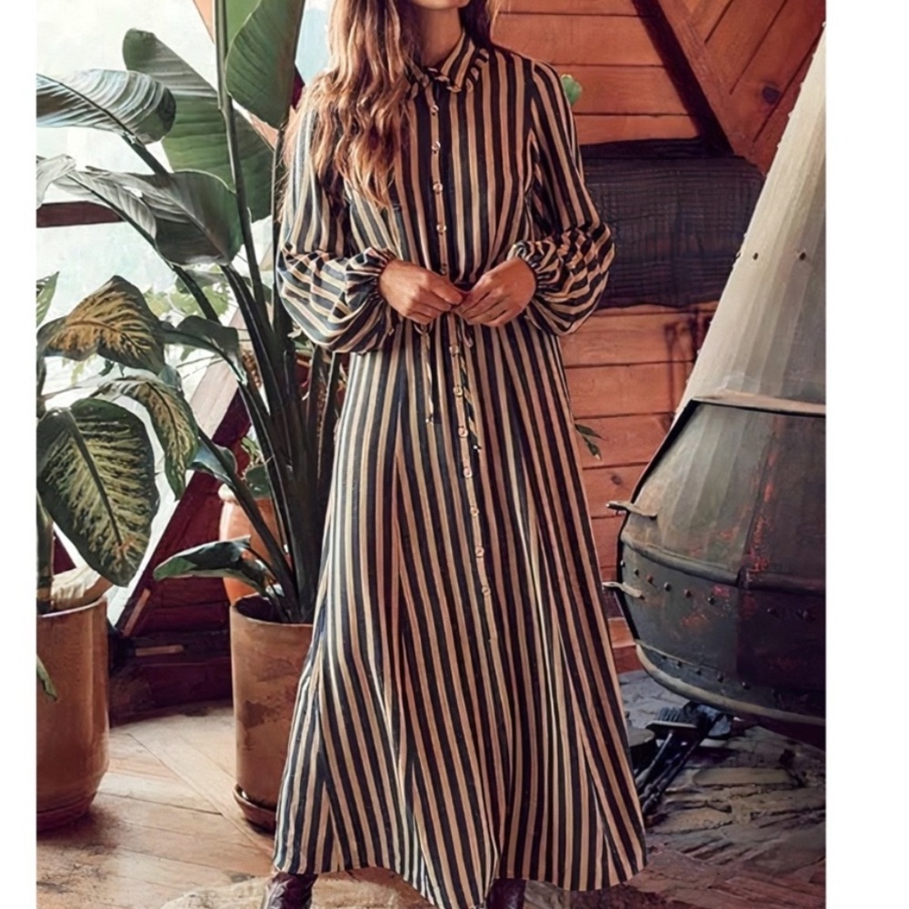 Christy Dawn Striped Black and White Maxi Dress